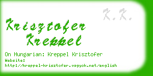 krisztofer kreppel business card